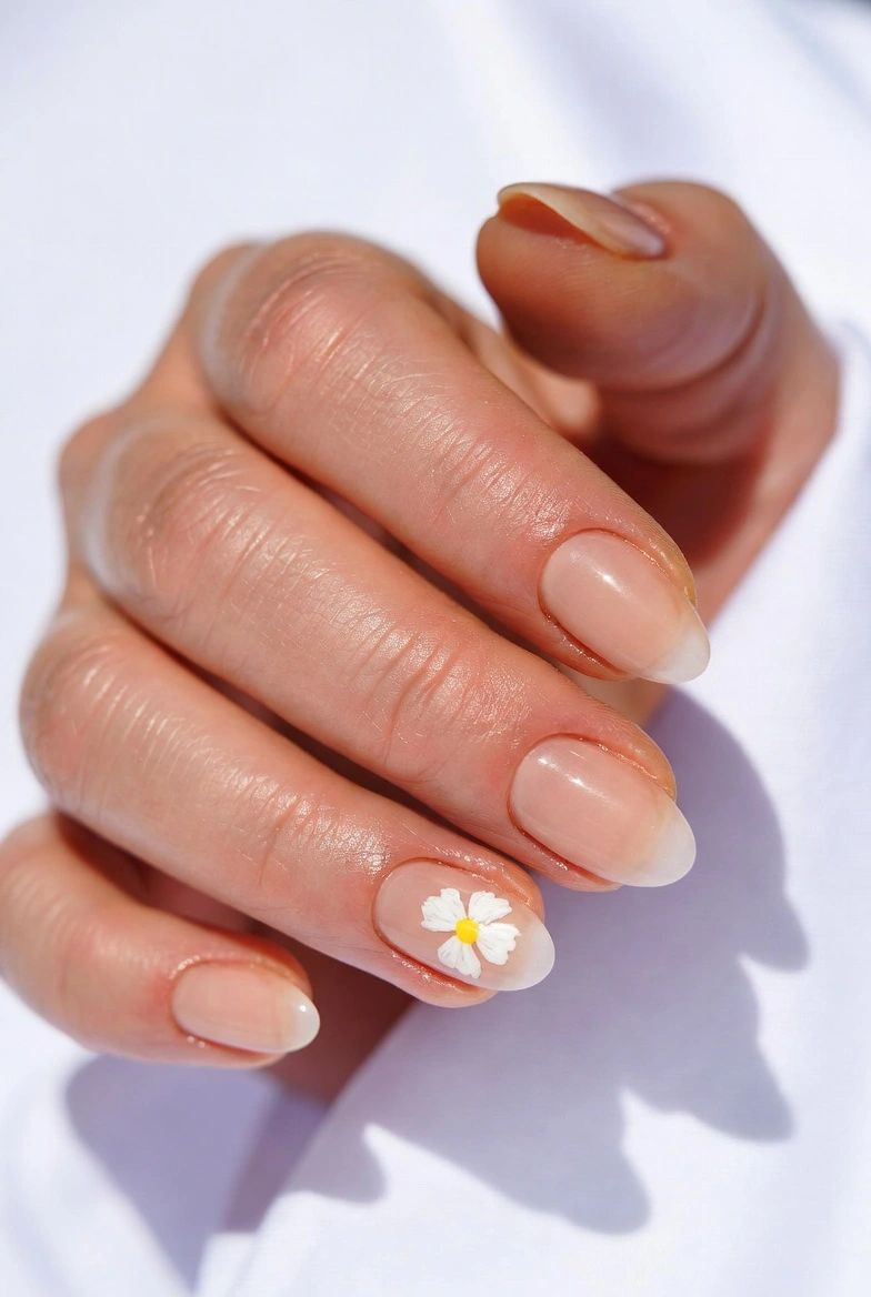 spring break nail trends Minimalist Floral Nail Art