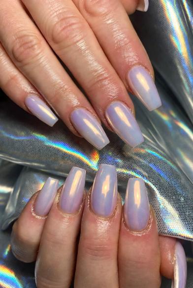 cute spring nail ideas Pastel Chrome Nails