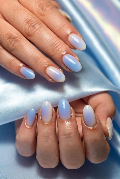 cute spring nail ideas Blueberry Milk Ombre