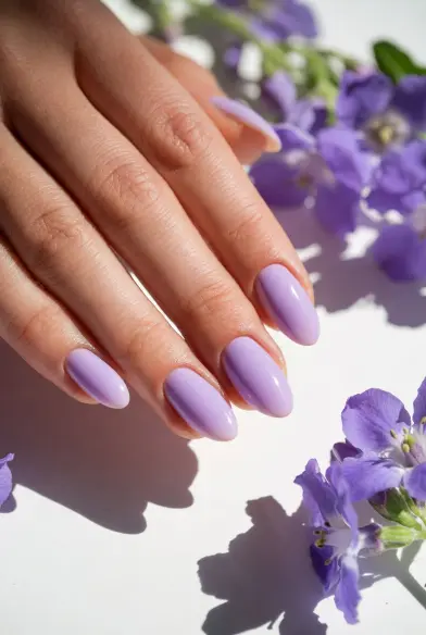 spring break nail trends Soft Lilac Nails
