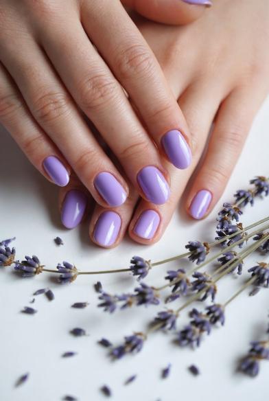 cute spring nail ideas Lilac Solid Polish