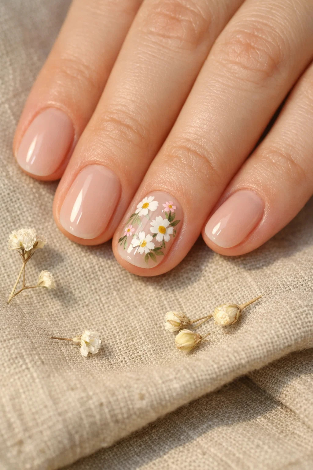 Soft Floral Nail Art