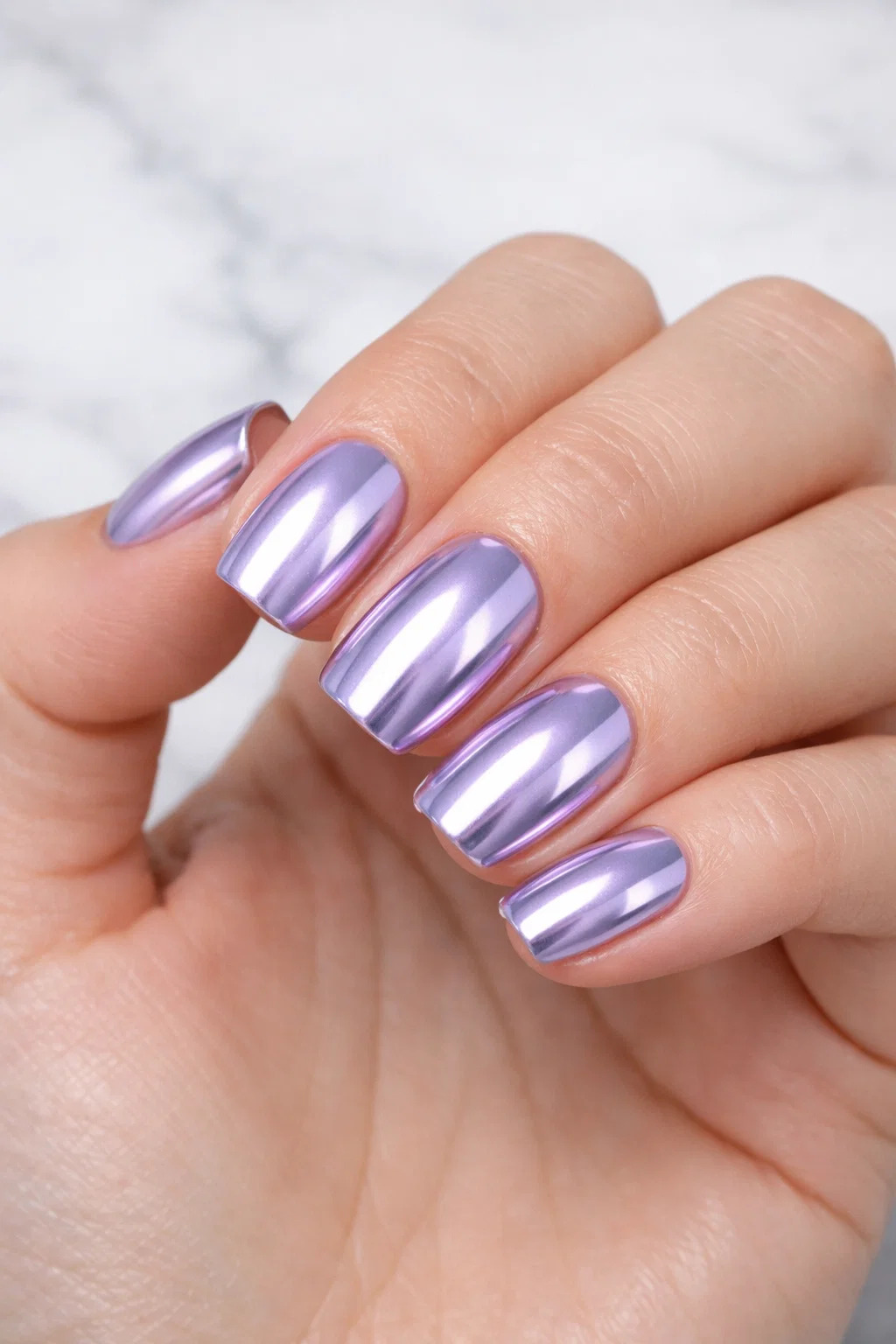  spring break nail trends Pastel Chrome Finish