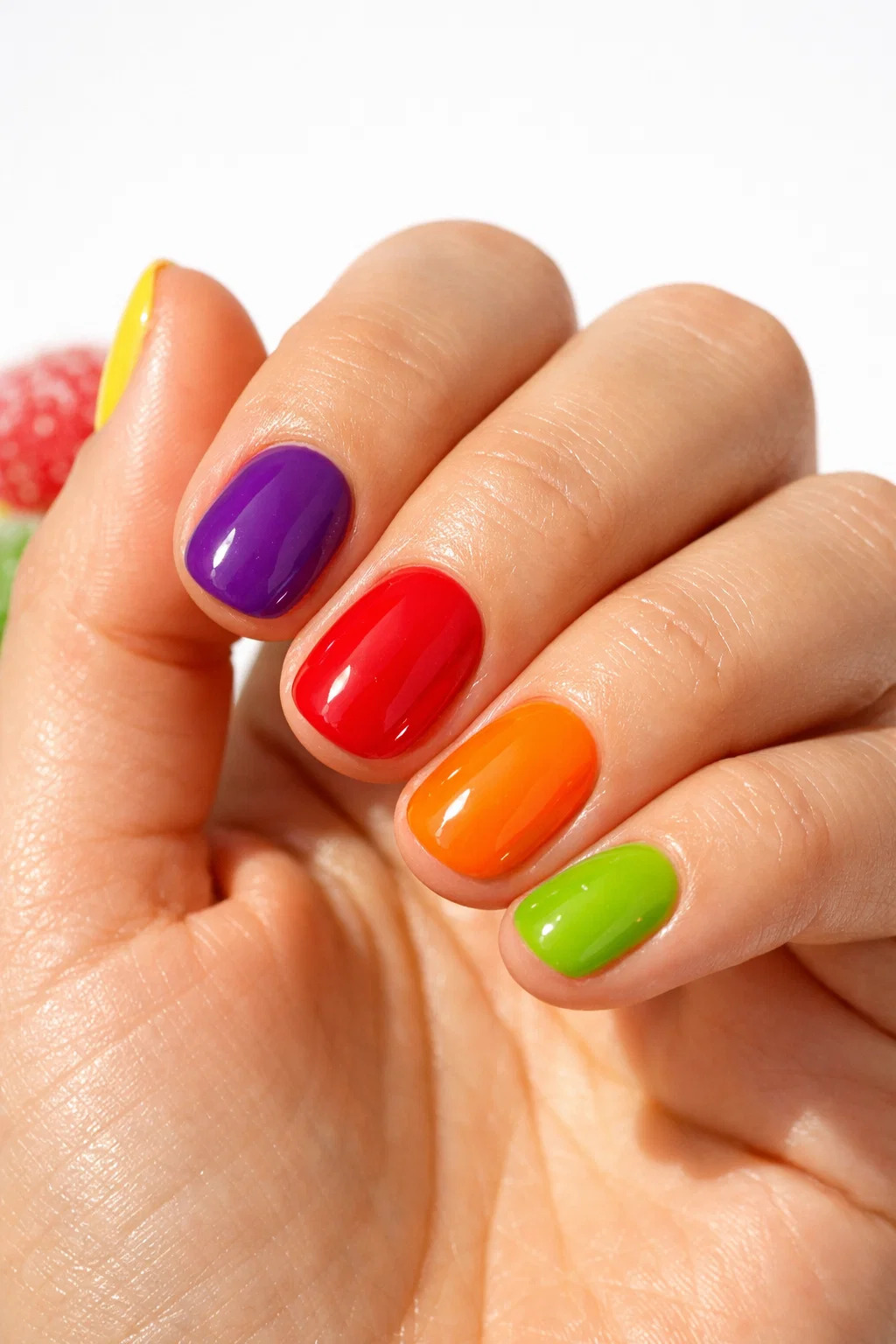 spring break nail trends Sour Candy Brights